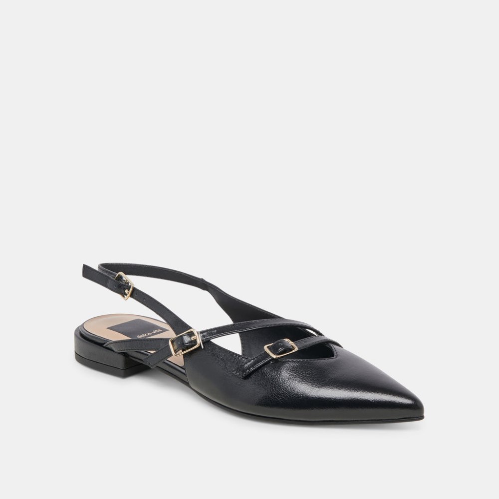 Dolce Vita Pamla Flats Black Crinkle Patent