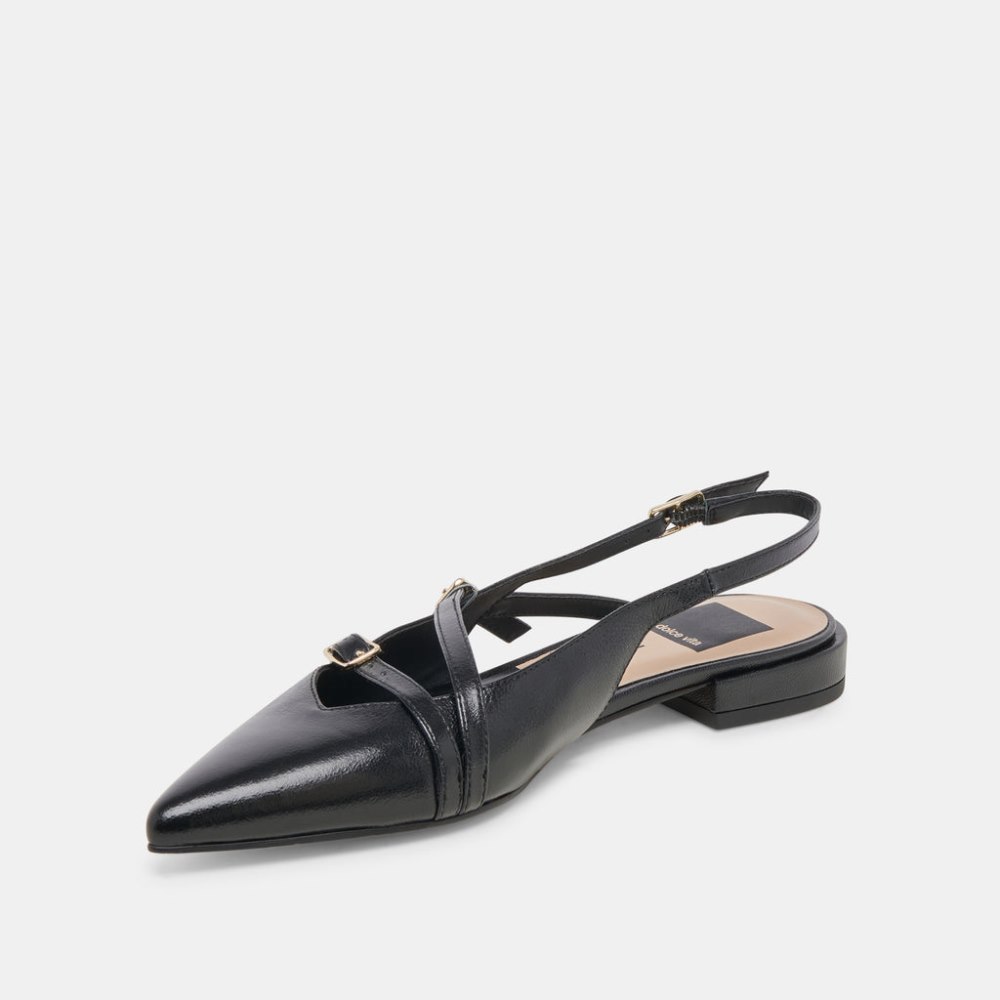 Dolce Vita Pamla Flats Black Crinkle Patent