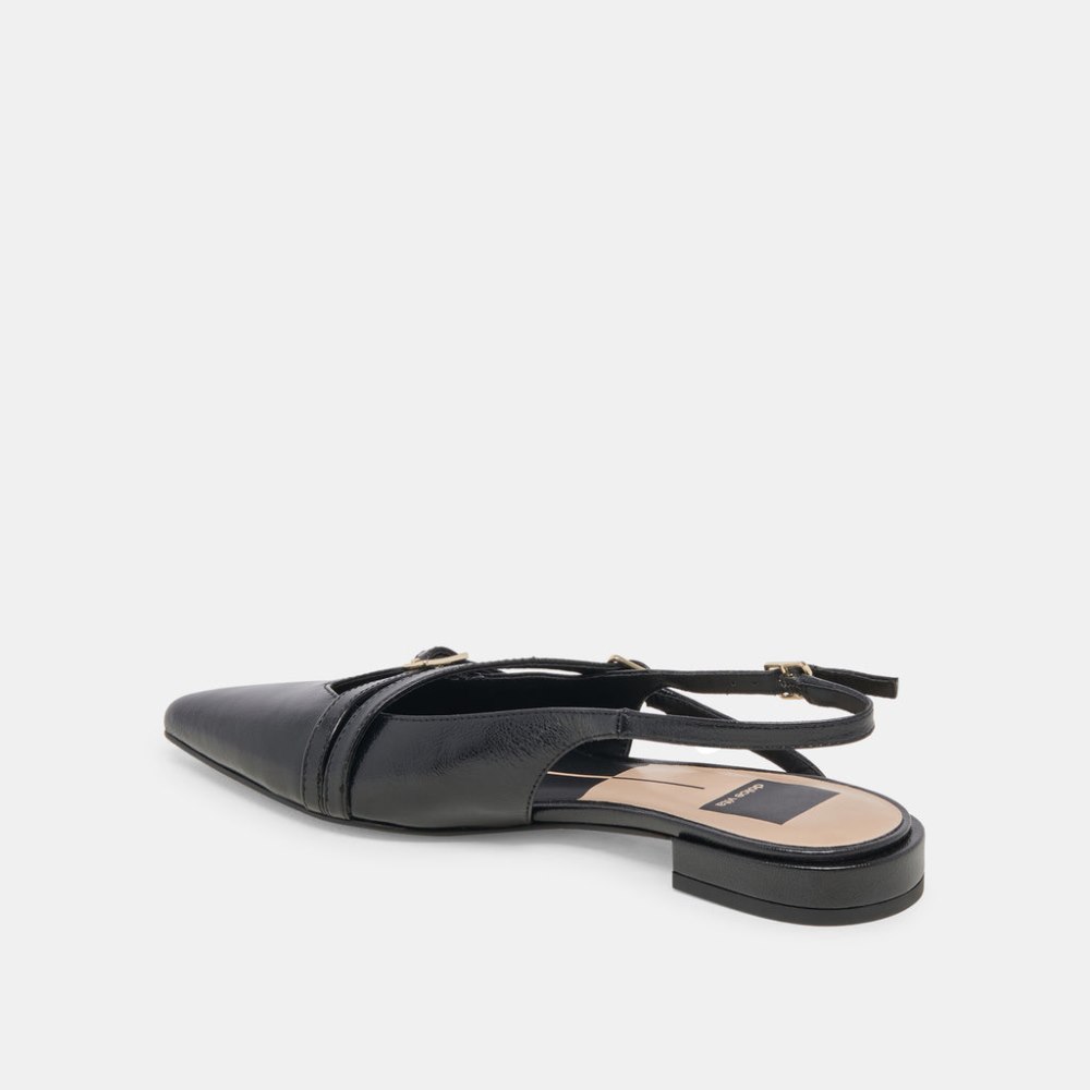 Dolce Vita Pamla Flats Black Crinkle Patent