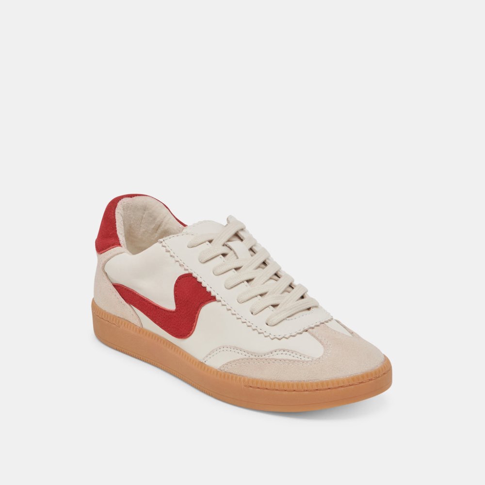 Dolce Vita Notice Sneakers White Red Leather