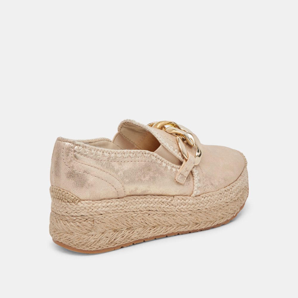 Dolce Vita Jhenee Espadrille Sneakers Light Gold Nubuck