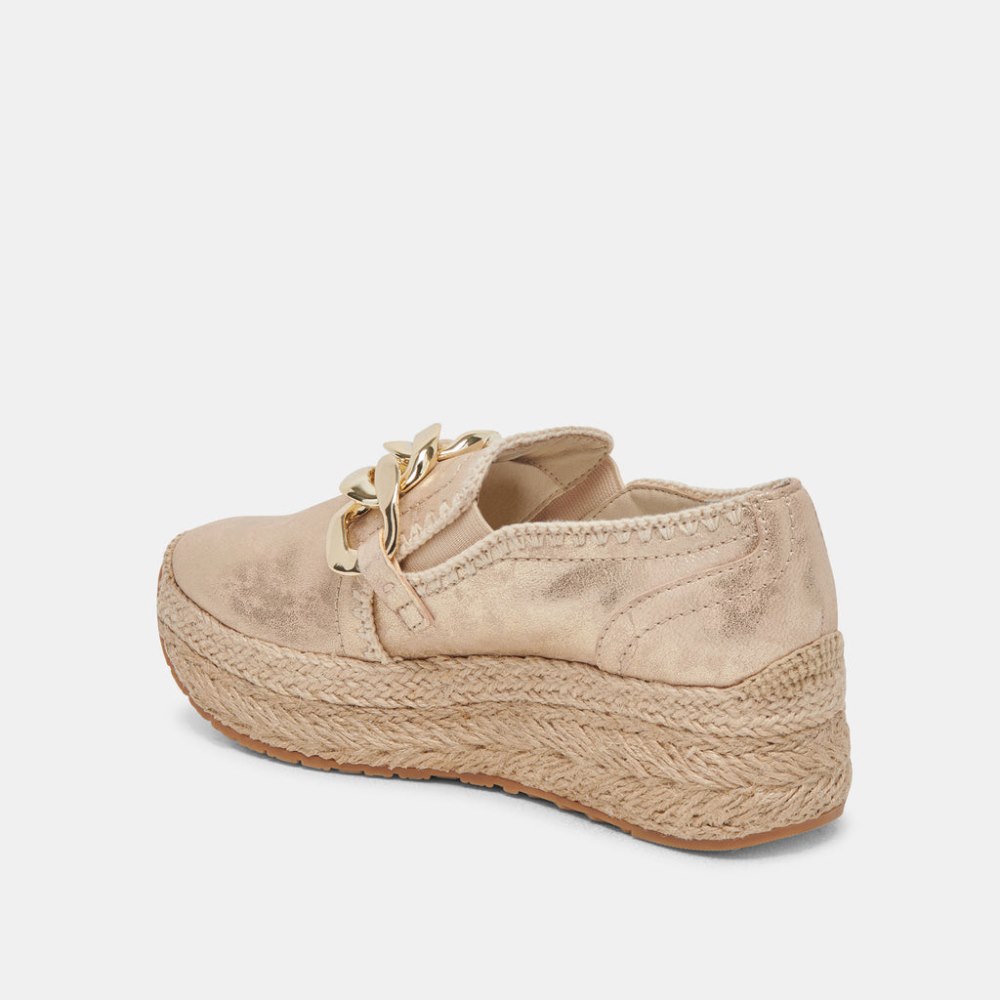 Dolce Vita Jhenee Espadrille Sneakers Light Gold Nubuck
