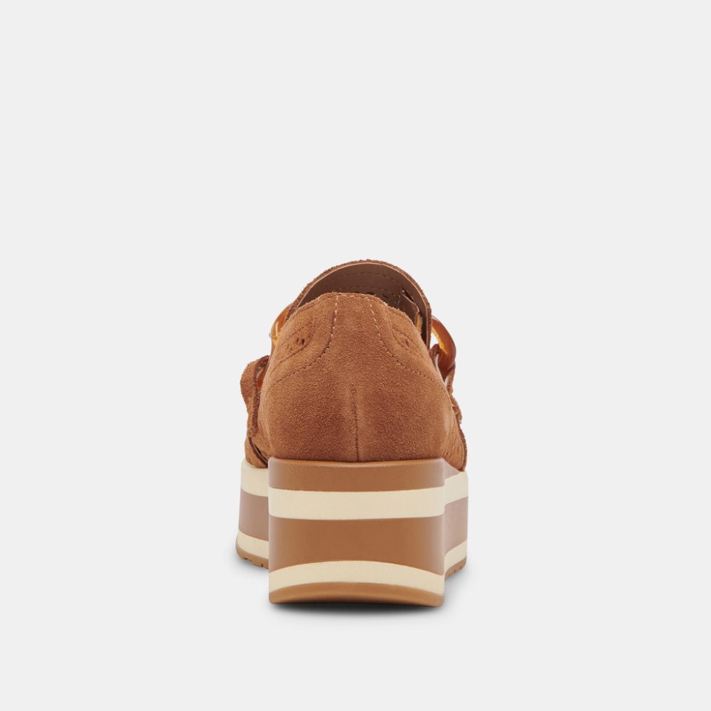 Dolce Vita Jhenee Perforated Sneakers Pecan Suede
