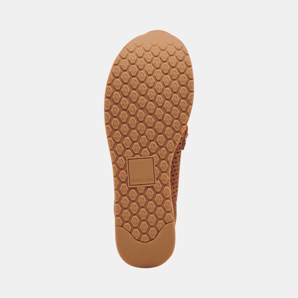 Dolce Vita Jhenee Perforated Sneakers Pecan Suede