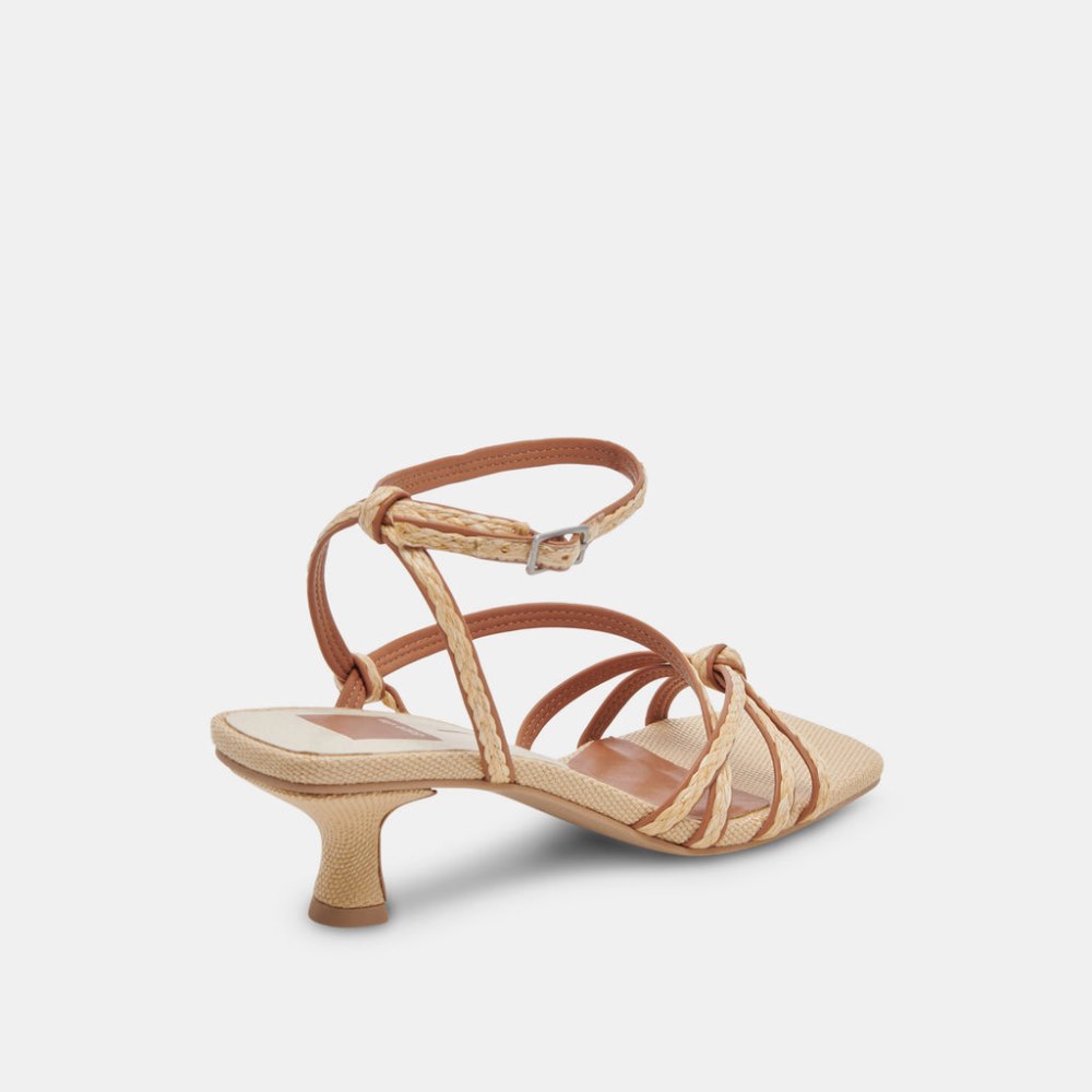 Dolce Vita Bev Braid Wide Heels Brown Natural Jute