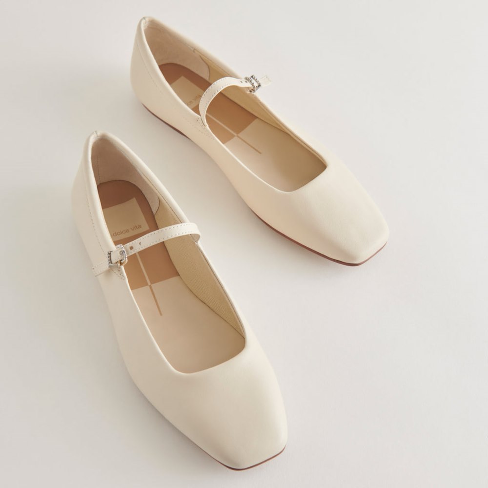 Dolce Vita Reyes Ballet Flats Ivory Leather