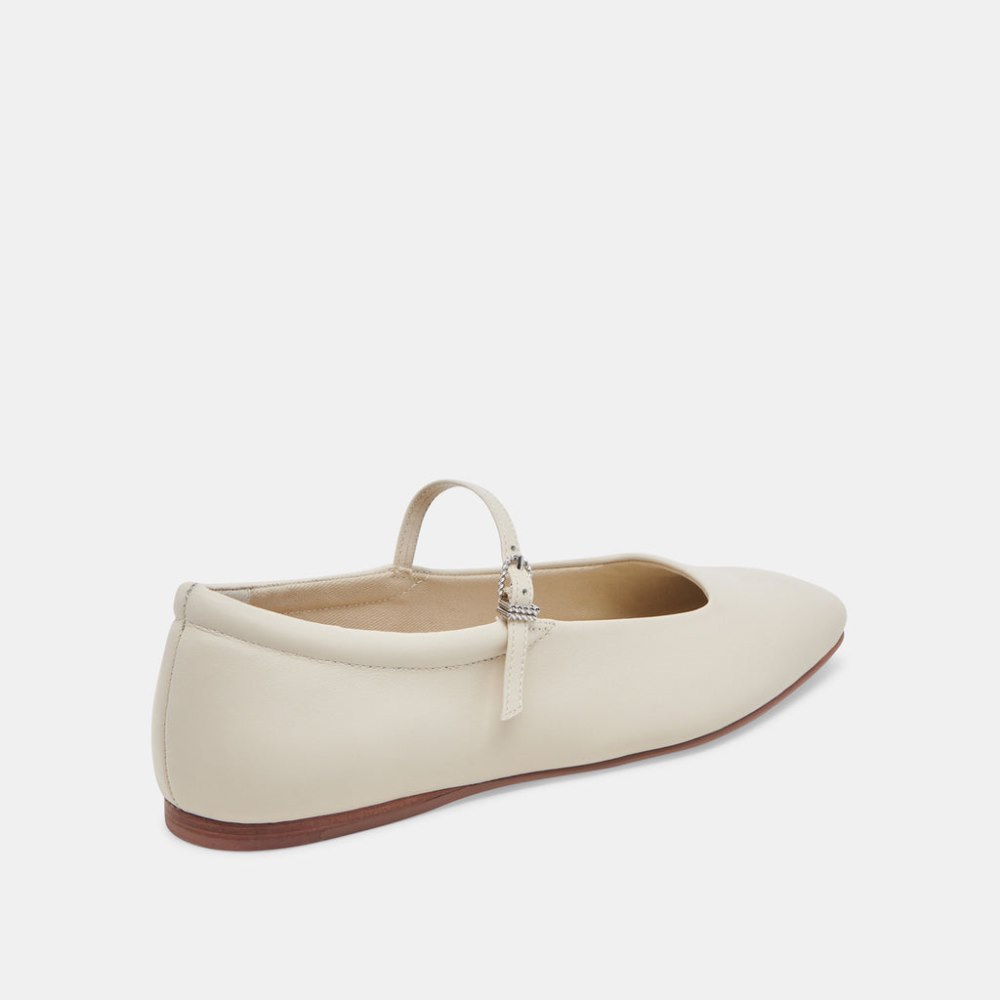 Dolce Vita Reyes Ballet Flats Ivory Leather