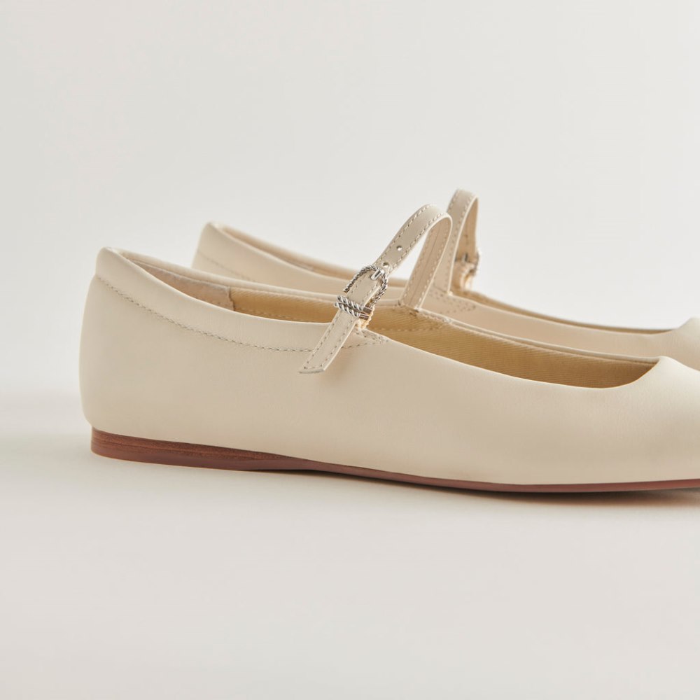 Dolce Vita Reyes Ballet Flats Ivory Leather