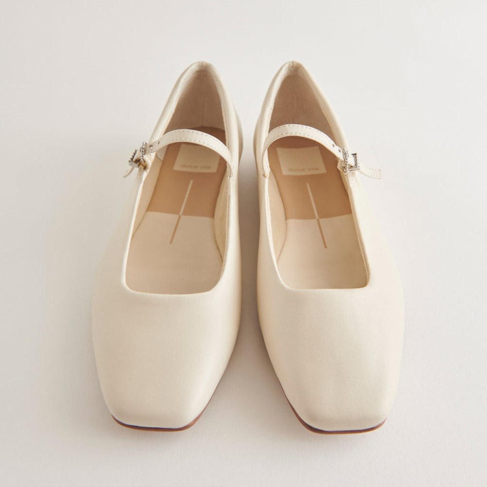 Dolce Vita Reyes Ballet Flats Ivory Leather