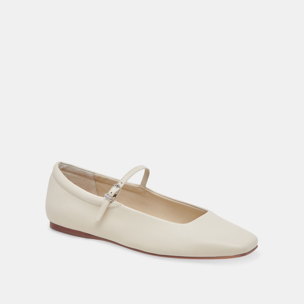 Dolce Vita Reyes Ballet Flats Ivory Leather
