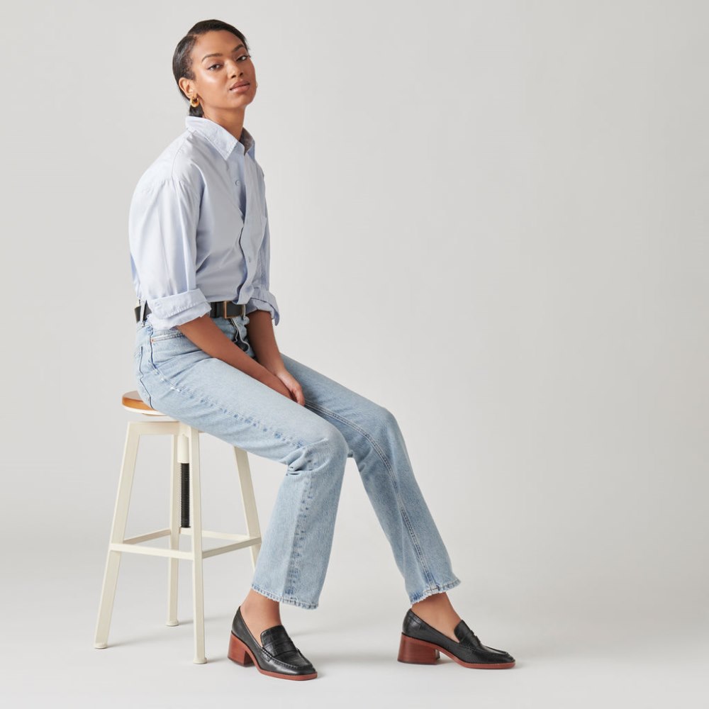 Dolce Vita Talie Loafers Noir Embossed Leather