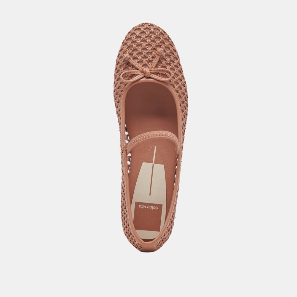 Dolce Vita Carin Raffia Ballet Flats Cider Raffia