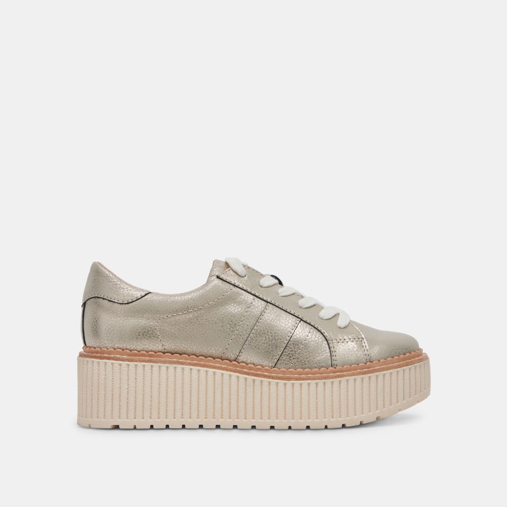 Dolce Vita Tiger Sneakers Light Gold Leather
