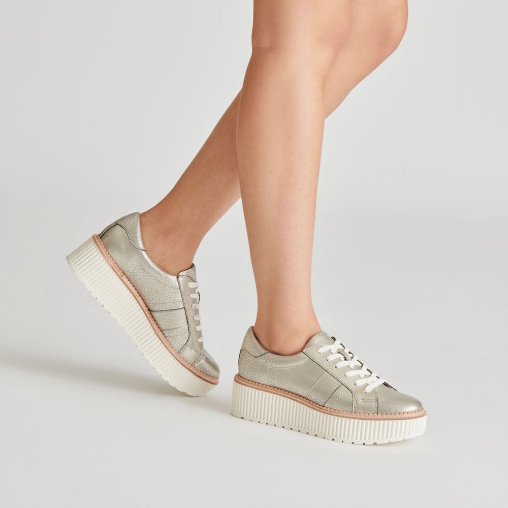 Dolce Vita Tiger Sneakers Light Gold Leather