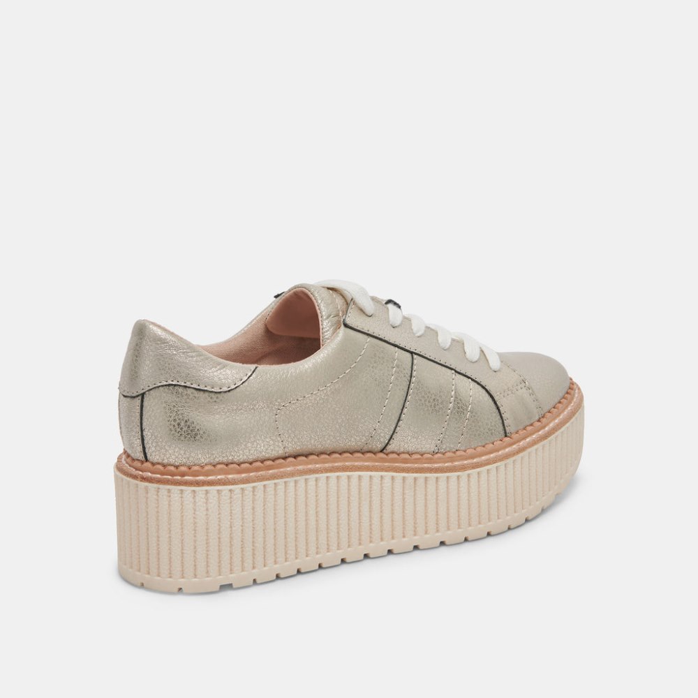 Dolce Vita Tiger Sneakers Light Gold Leather