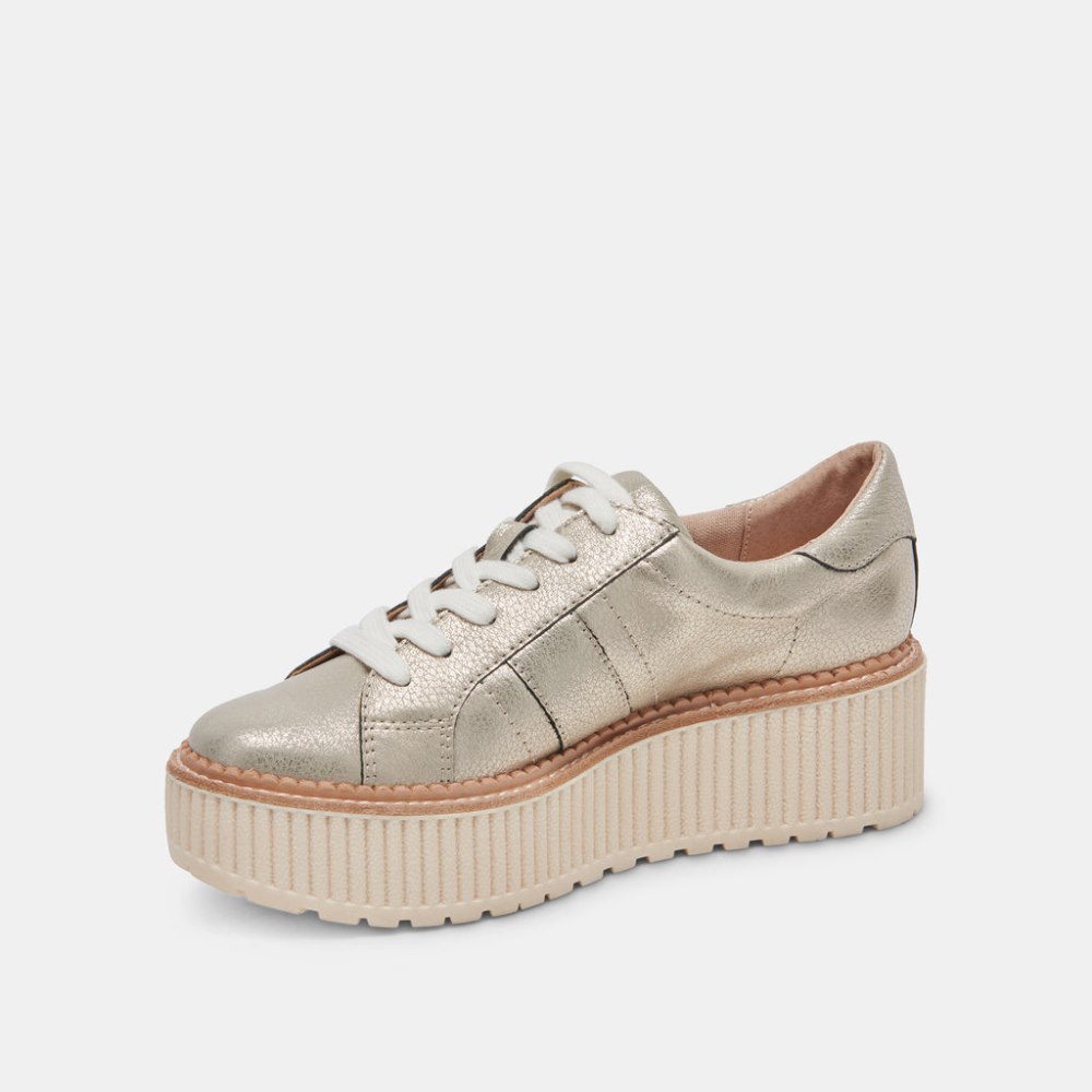 Dolce Vita Tiger Sneakers Light Gold Leather