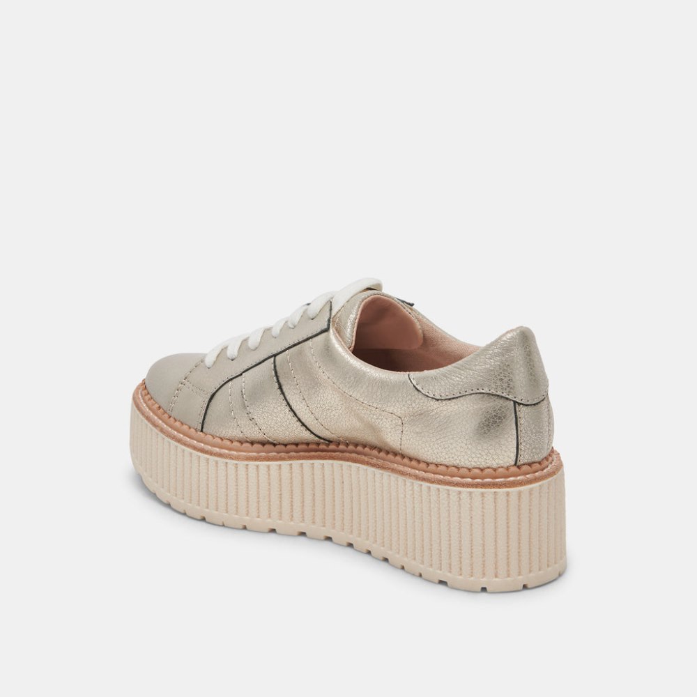 Dolce Vita Tiger Sneakers Light Gold Leather