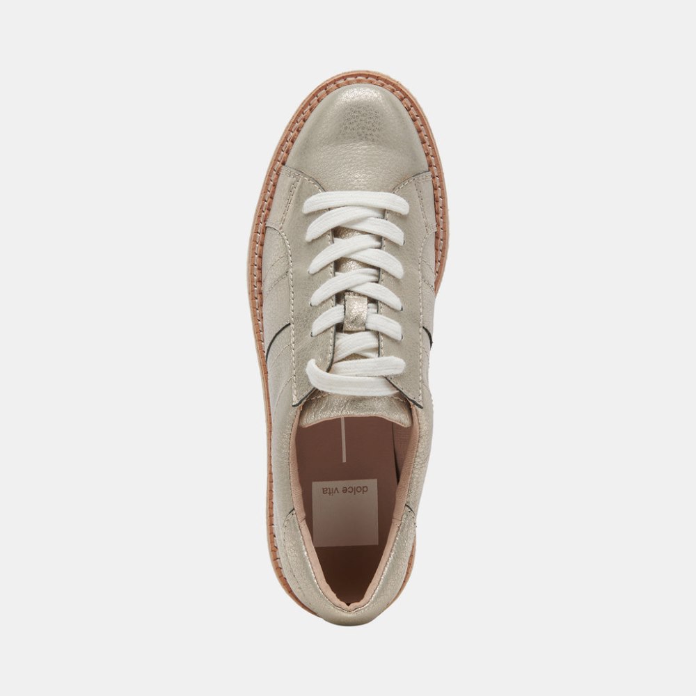 Dolce Vita Tiger Sneakers Light Gold Leather