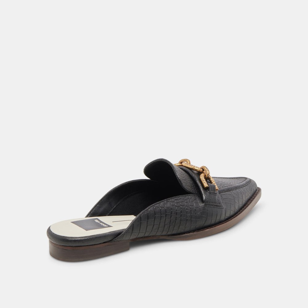 Dolce Vita Sidon Flats Noir Embossed Leather