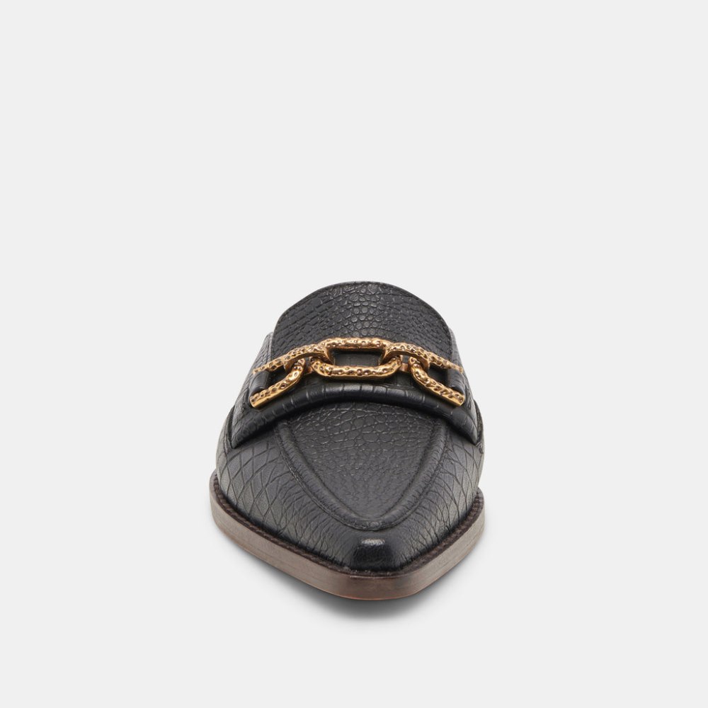 Dolce Vita Sidon Flats Noir Embossed Leather