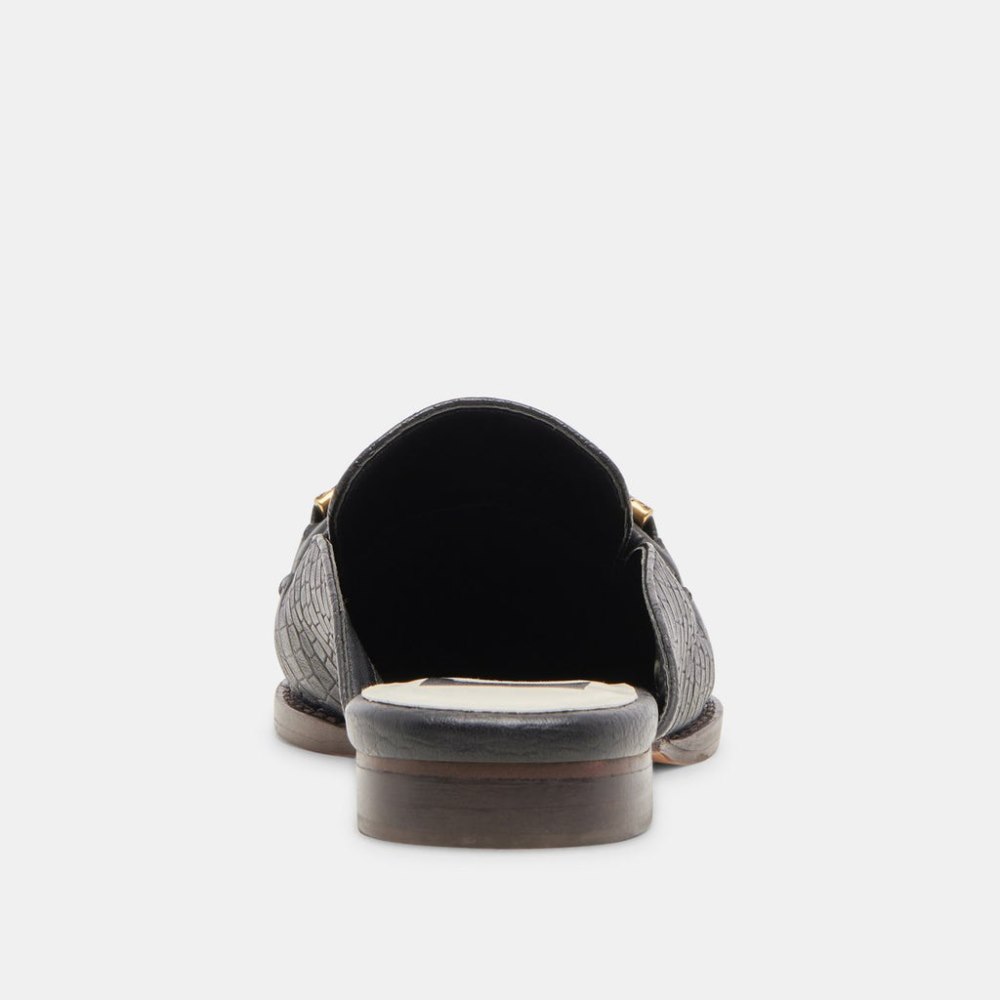 Dolce Vita Sidon Flats Noir Embossed Leather