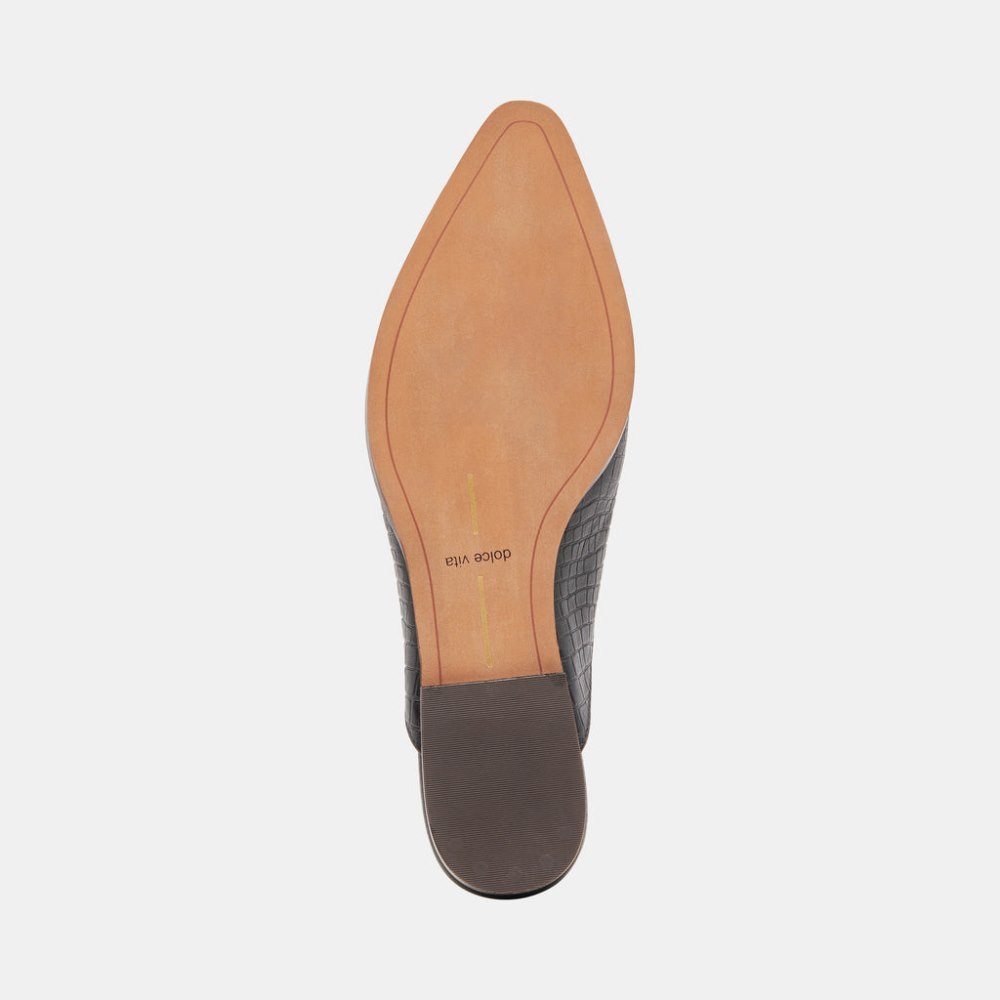 Dolce Vita Sidon Flats Noir Embossed Leather