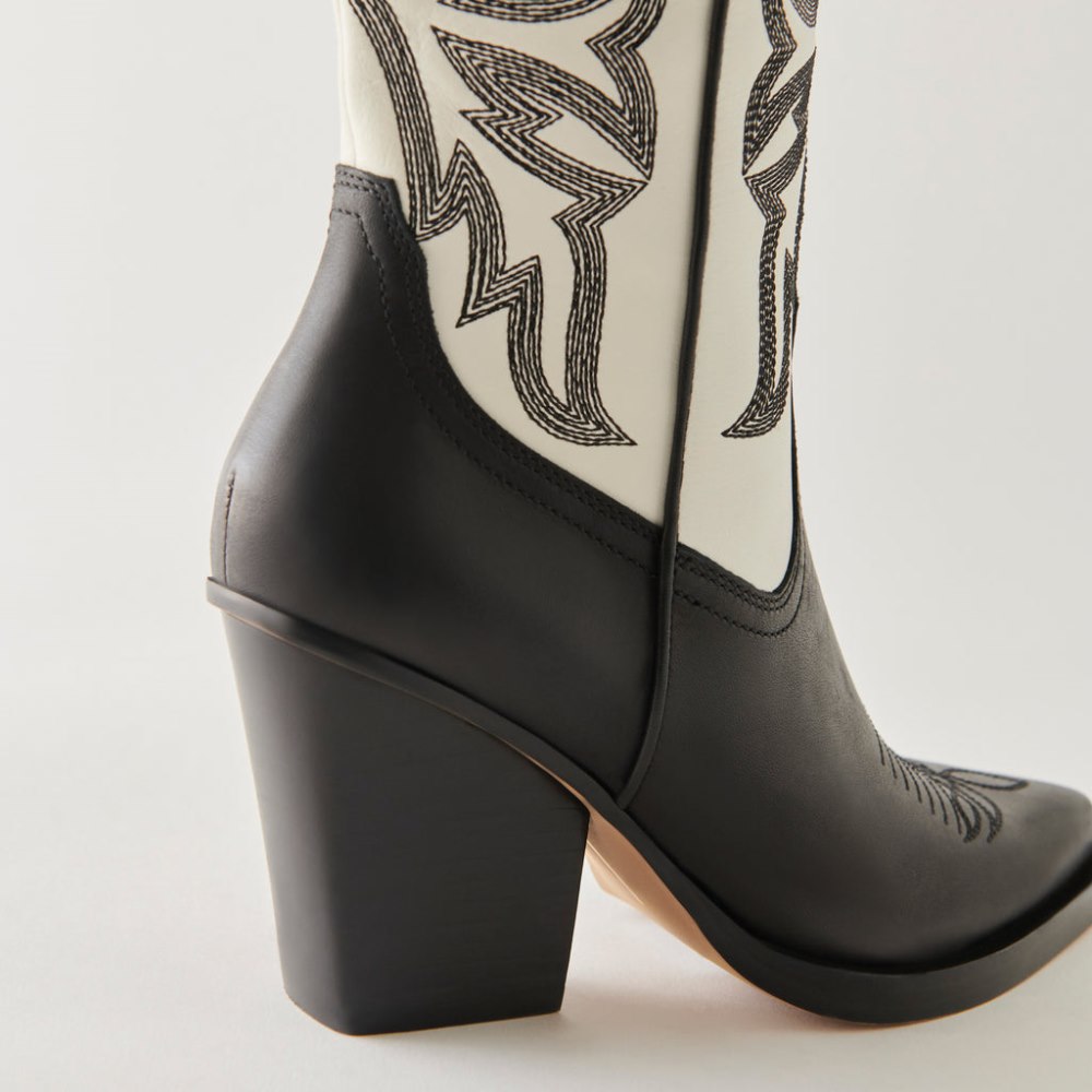 Dolce Vita Blanch Boots Black White Leather