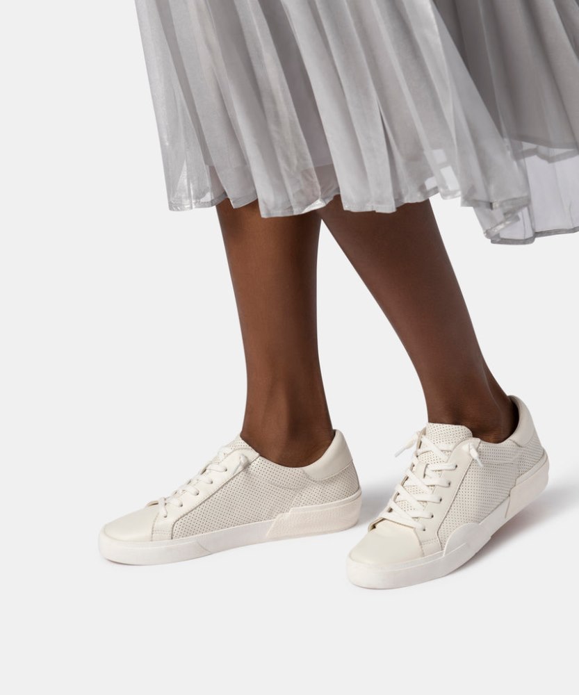 Dolce Vita Zina Sneakers White Perforated Leather