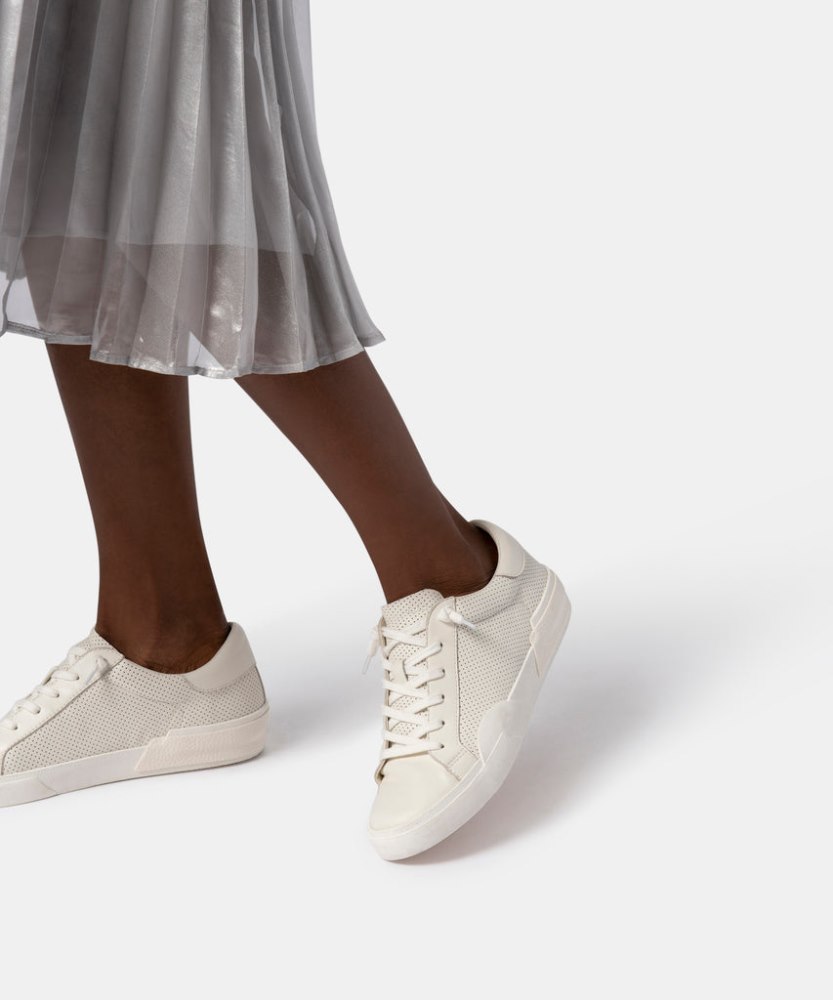 Dolce Vita Zina Sneakers White Perforated Leather