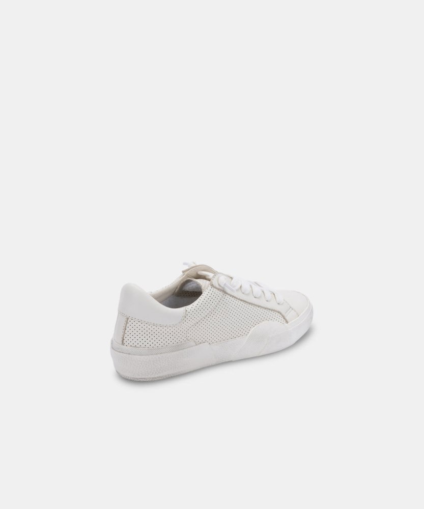 Dolce Vita Zina Sneakers White Perforated Leather