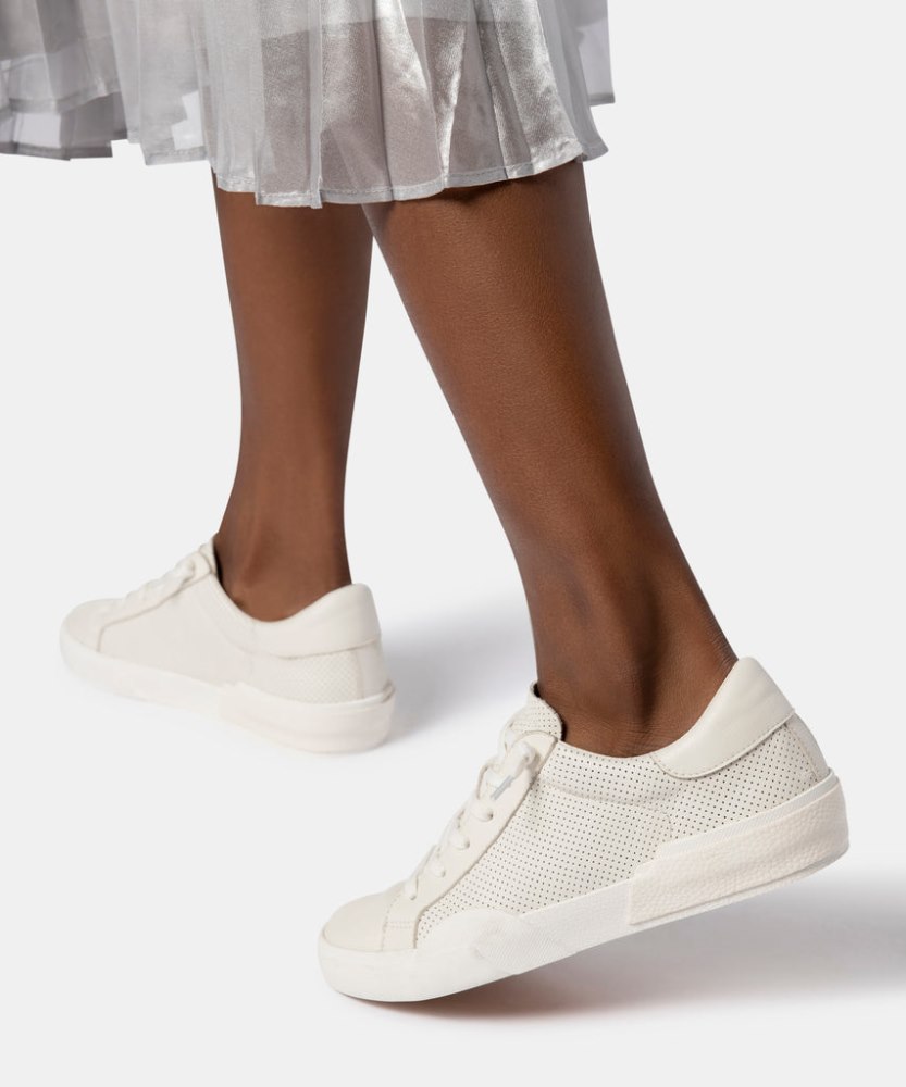 Dolce Vita Zina Sneakers White Perforated Leather