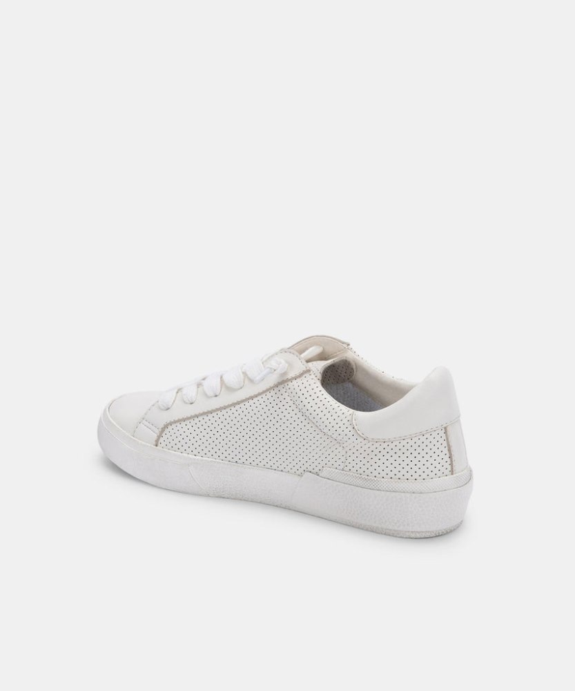 Dolce Vita Zina Sneakers White Perforated Leather