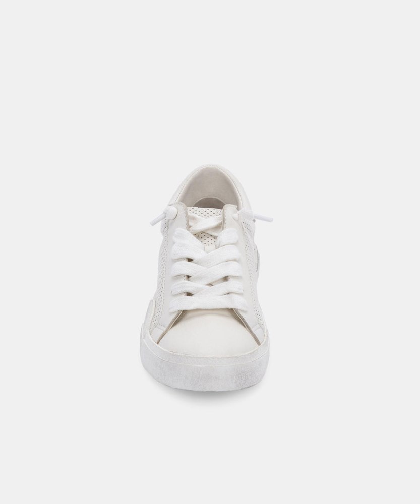 Dolce Vita Zina Sneakers White Perforated Leather