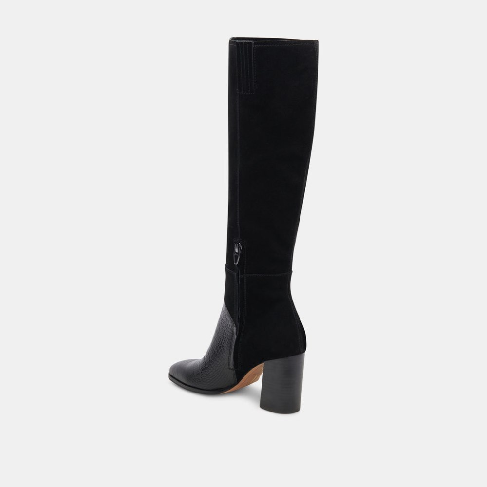 Dolce Vita Fynn Boots Black Multi Embossed Leather