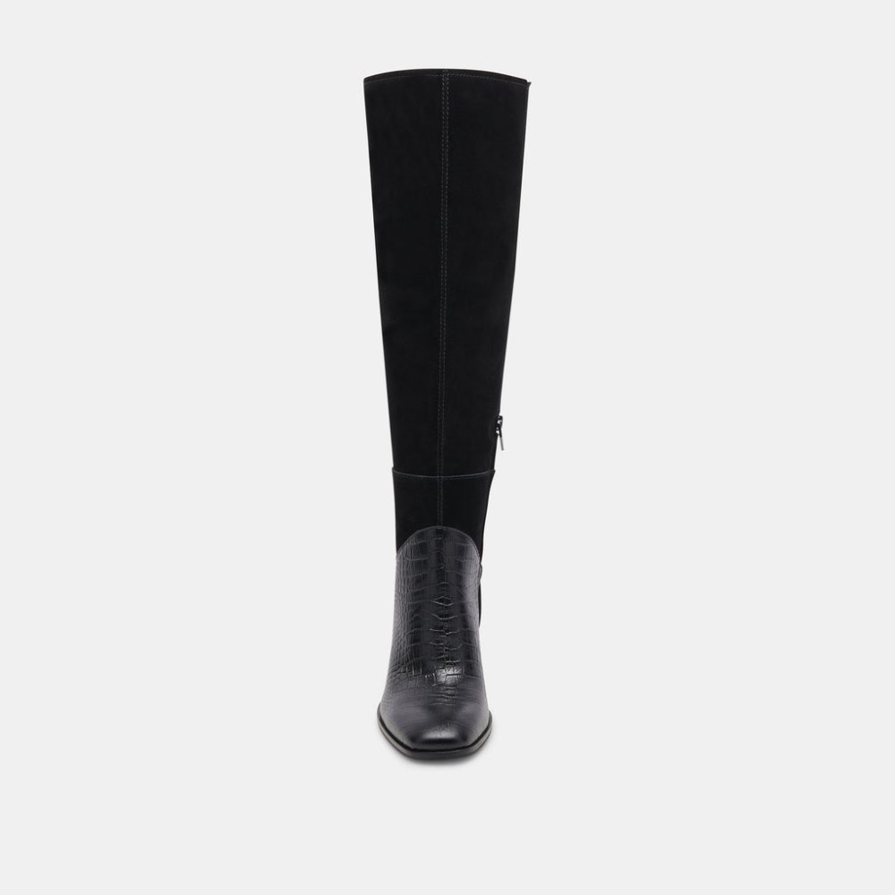 Dolce Vita Fynn Boots Black Multi Embossed Leather