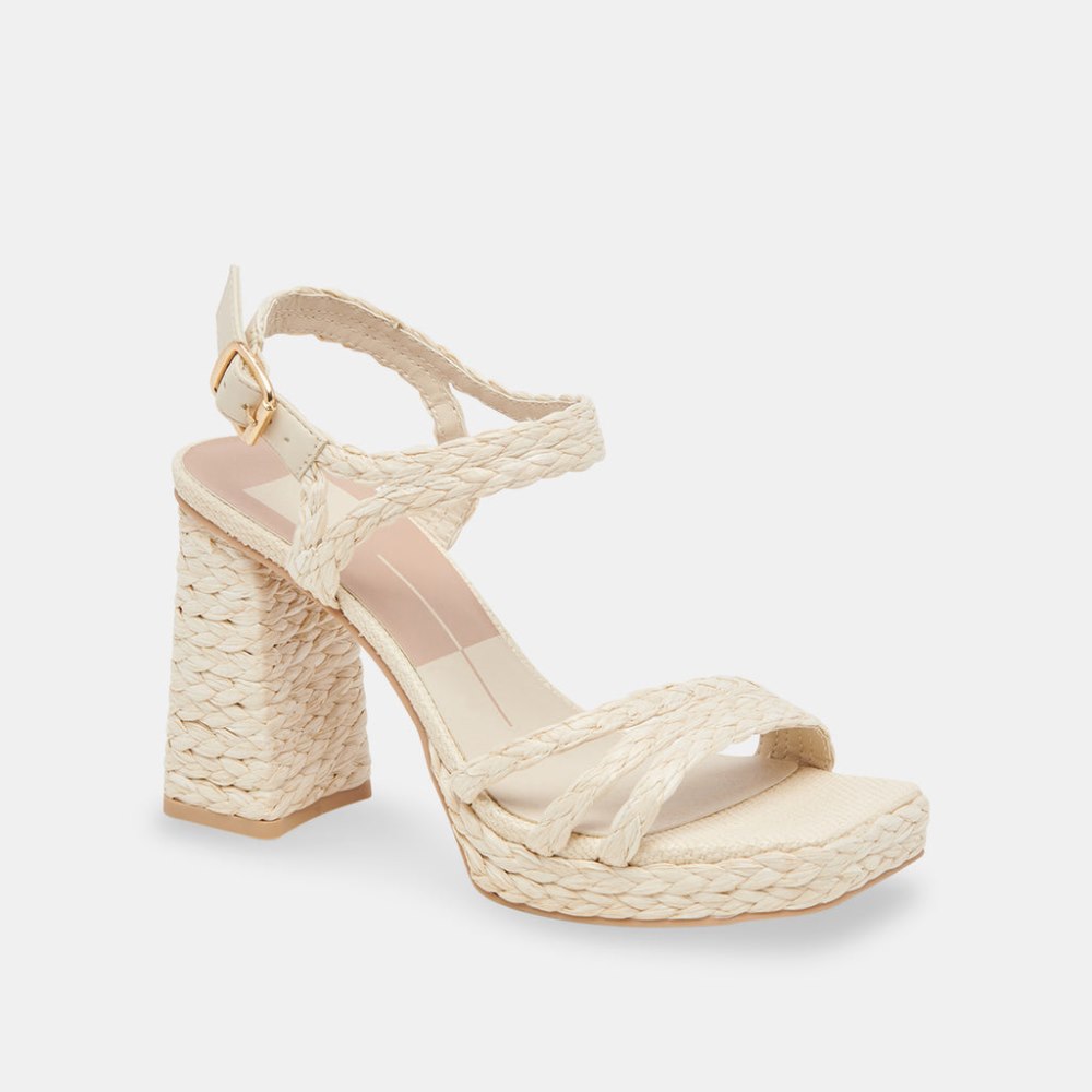 Dolce Vita Alysia Heels Ivory Raffia