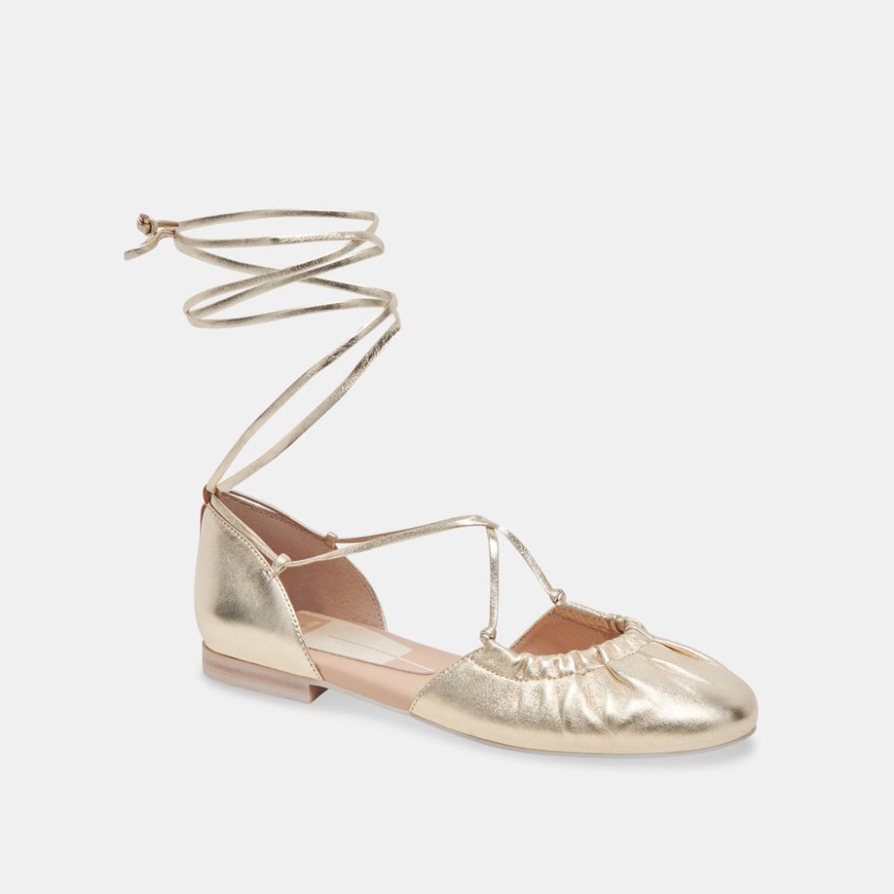 Dolce Vita Cancun Ballet Flats Light Gold Metallic Leather