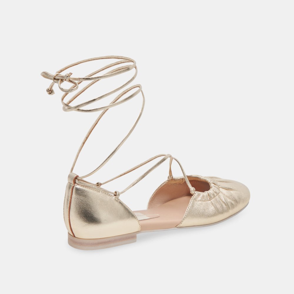 Dolce Vita Cancun Ballet Flats Light Gold Metallic Leather