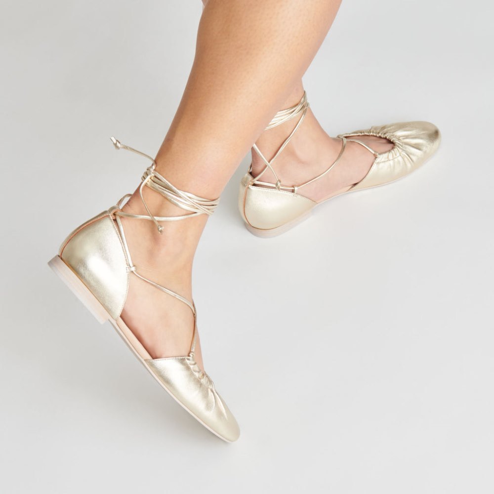 Dolce Vita Cancun Ballet Flats Light Gold Metallic Leather