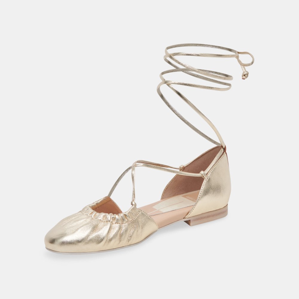 Dolce Vita Cancun Ballet Flats Light Gold Metallic Leather