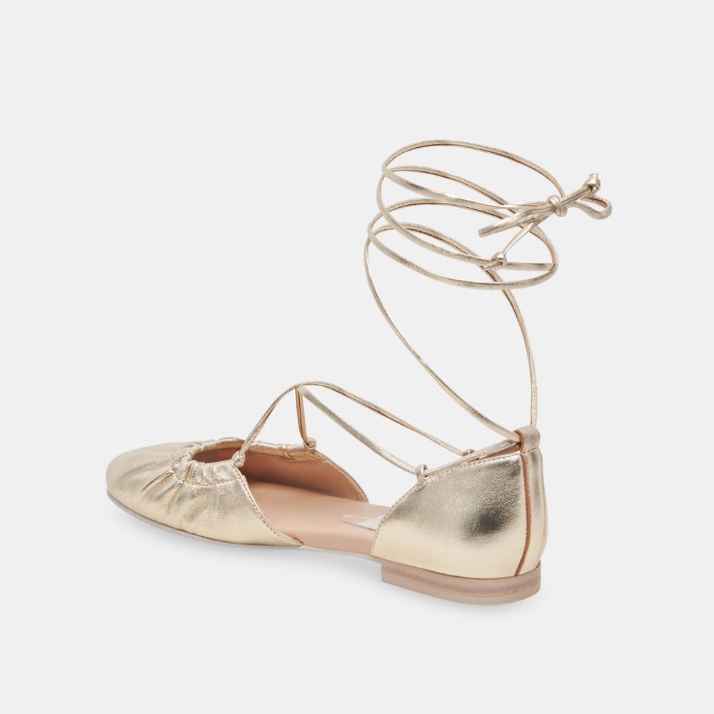 Dolce Vita Cancun Ballet Flats Light Gold Metallic Leather