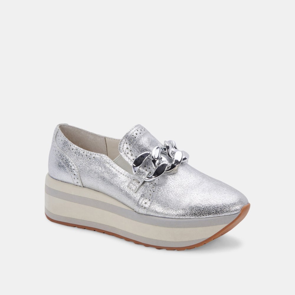Dolce Vita Jhenee Sneakers Silver Metallic Suede