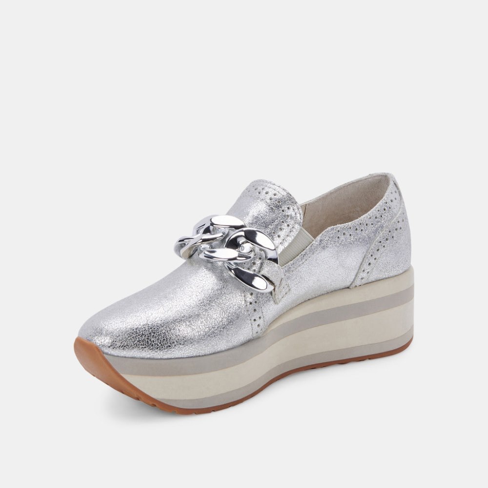 Dolce Vita Jhenee Sneakers Silver Metallic Suede