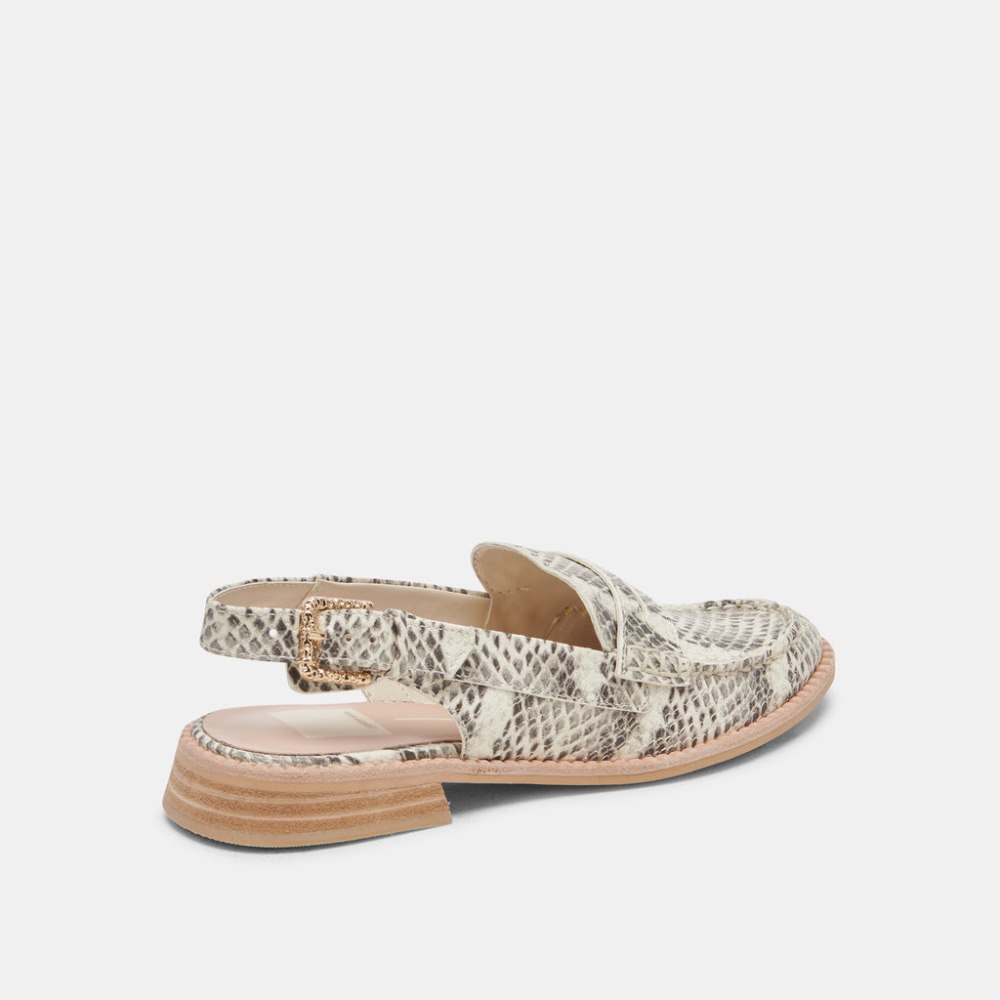 Dolce Vita Hardi Loafers Grey White Snake Embossed