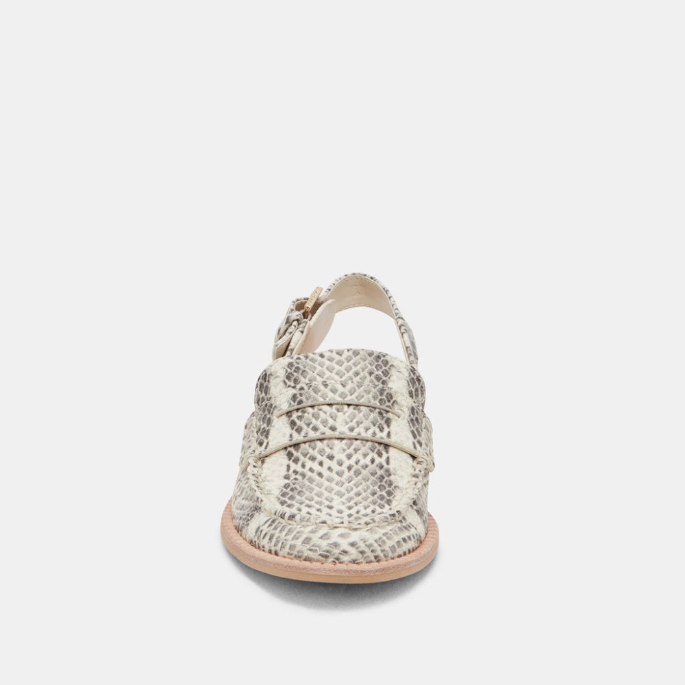 Dolce Vita Hardi Loafers Grey White Snake Embossed