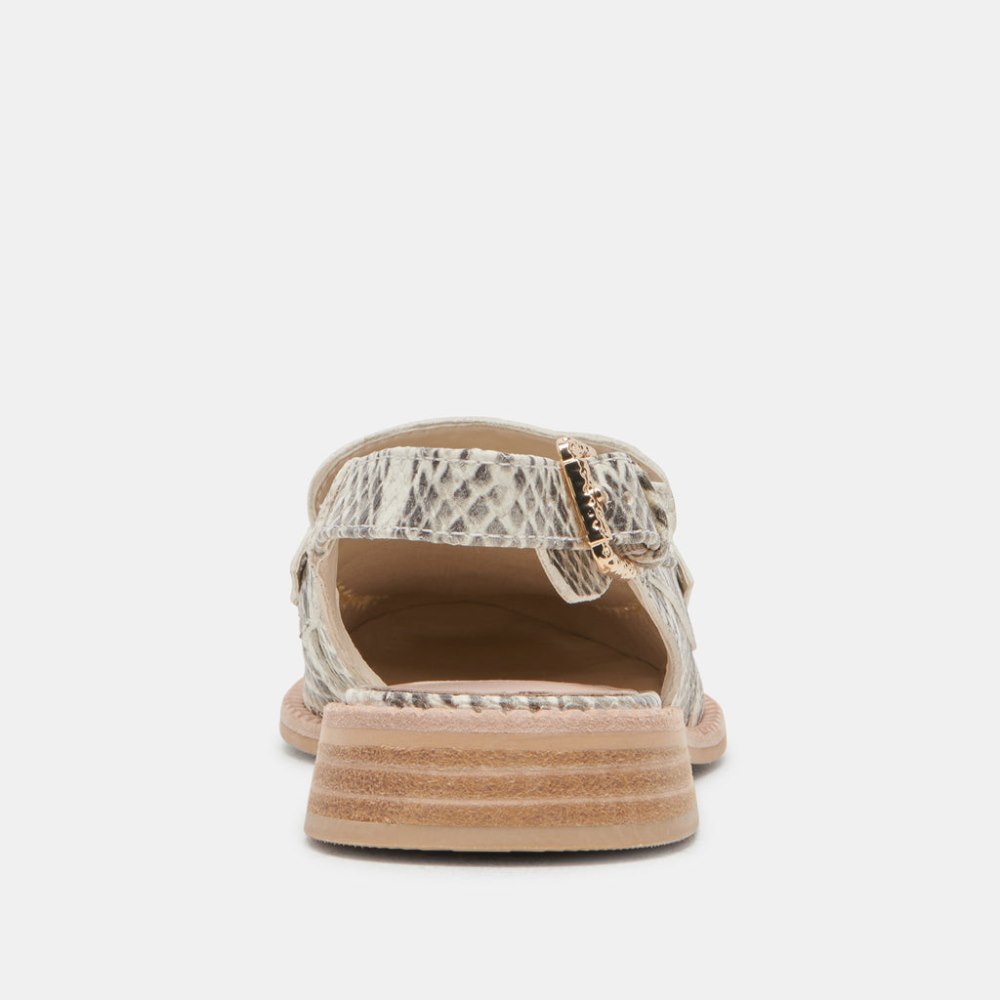 Dolce Vita Hardi Loafers Grey White Snake Embossed