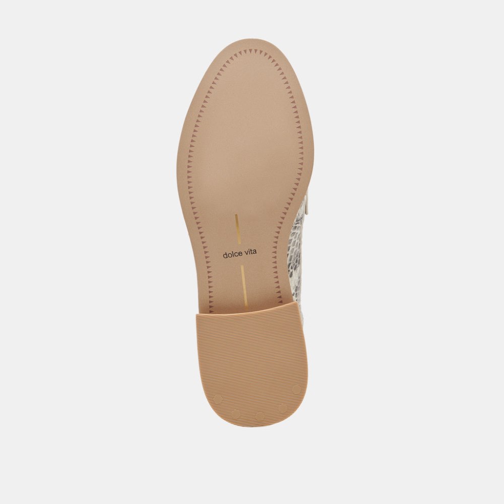 Dolce Vita Hardi Loafers Grey White Snake Embossed