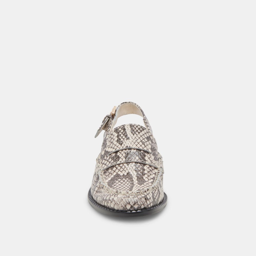 Dolce Vita Hardi Loafers Black White Embossed Snake