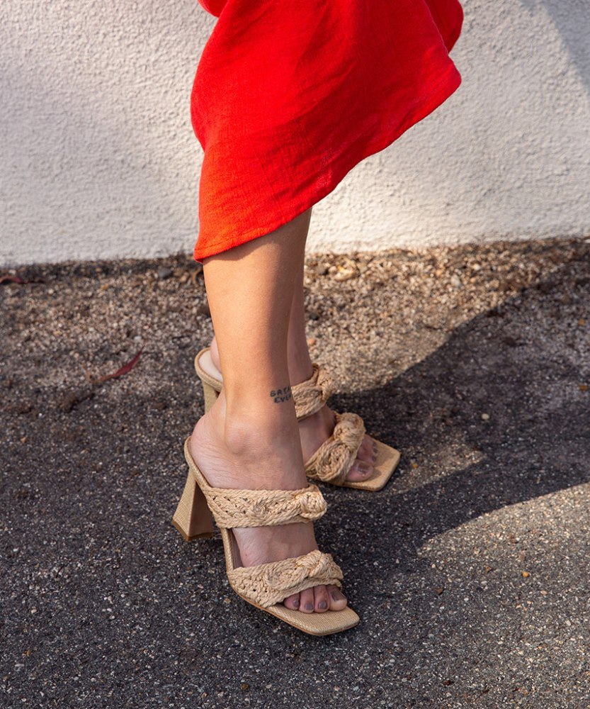 Dolce Vita Niyah Heels Lt Natural Raffia