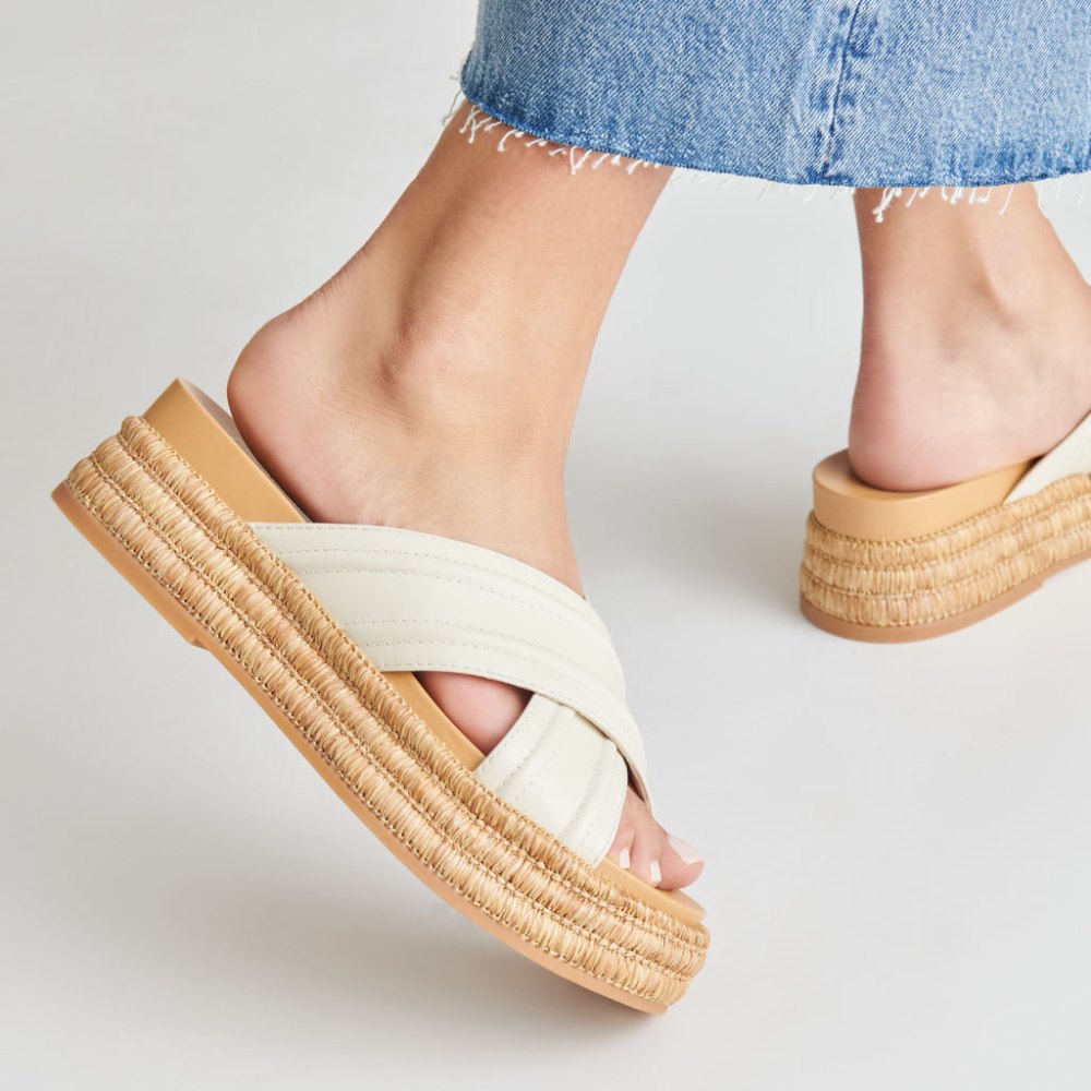 Dolce Vita Weslee Sandals Ivory Leather